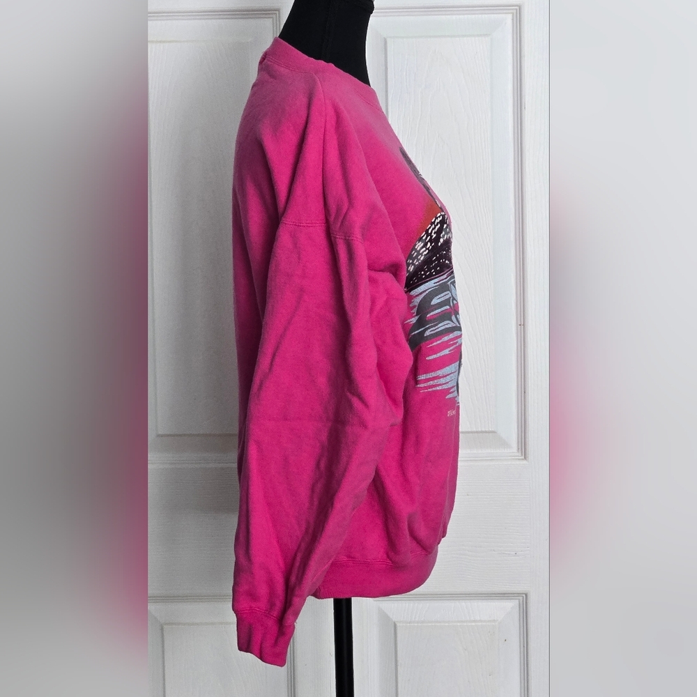 Loon Sweatshirt with Monica Closs Art, Whistler, BC, Canada Pink Graphic, Size M - Picture 7 of 11